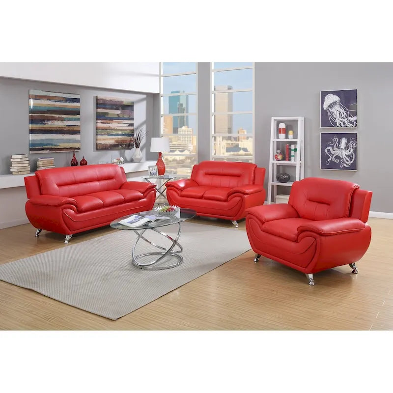 3 Piece Living Room Sofa Set with Upholstered Seating and Modern Design
