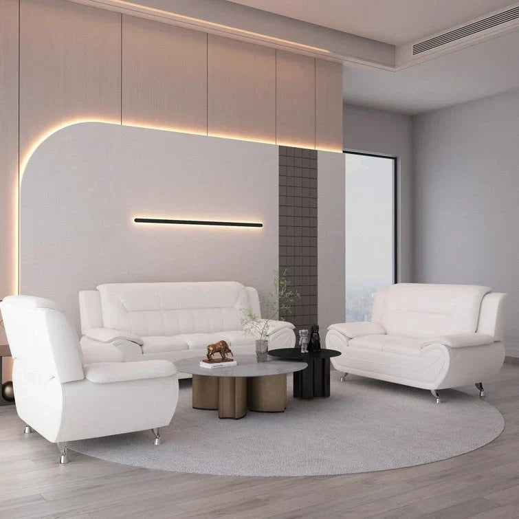 3 Piece Living Room Sofa Set with Upholstered Seating and Modern Design