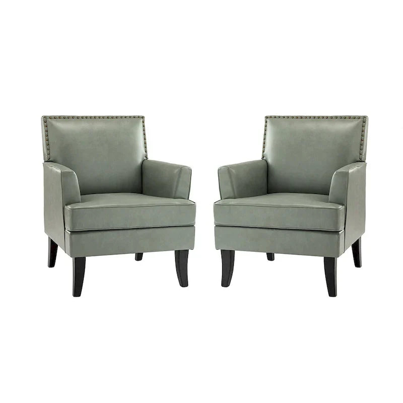 Nileus Set of 2 Modern Classic Polyester Accent Chairs with Solid Wood Legs by HULALA HOME
