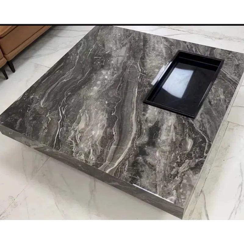 JASIWAY Elegant Sintered Stone Square Coffee Table