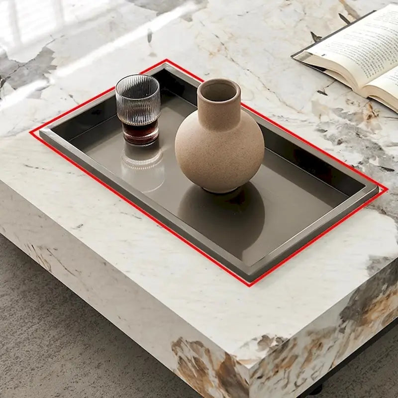 JASIWAY Elegant Sintered Stone Square Coffee Table