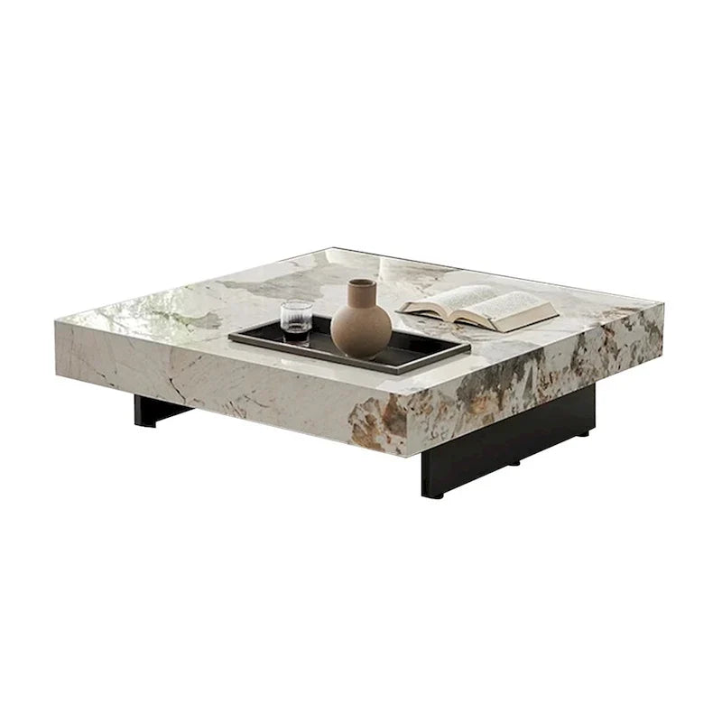 JASIWAY Elegant Sintered Stone Square Coffee Table