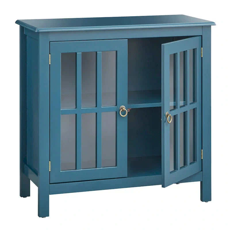 Portland 2 - Door Glass Cabinet by Simple Living