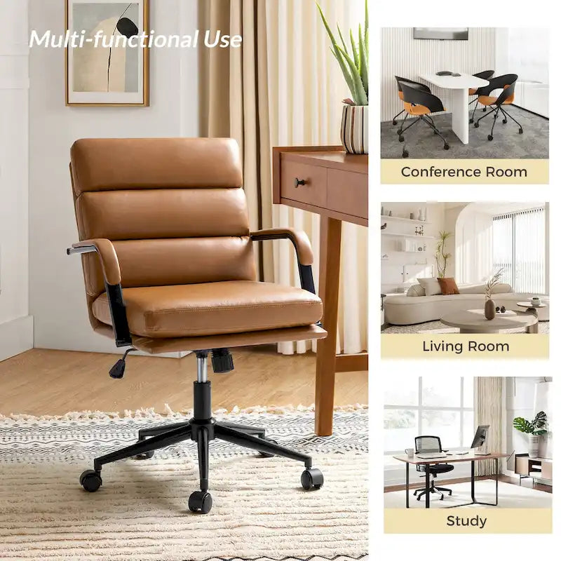 Joseph Contemporary Faux Leather Task Chair with Tilt Lock and Center Tilt by HULALA HOME