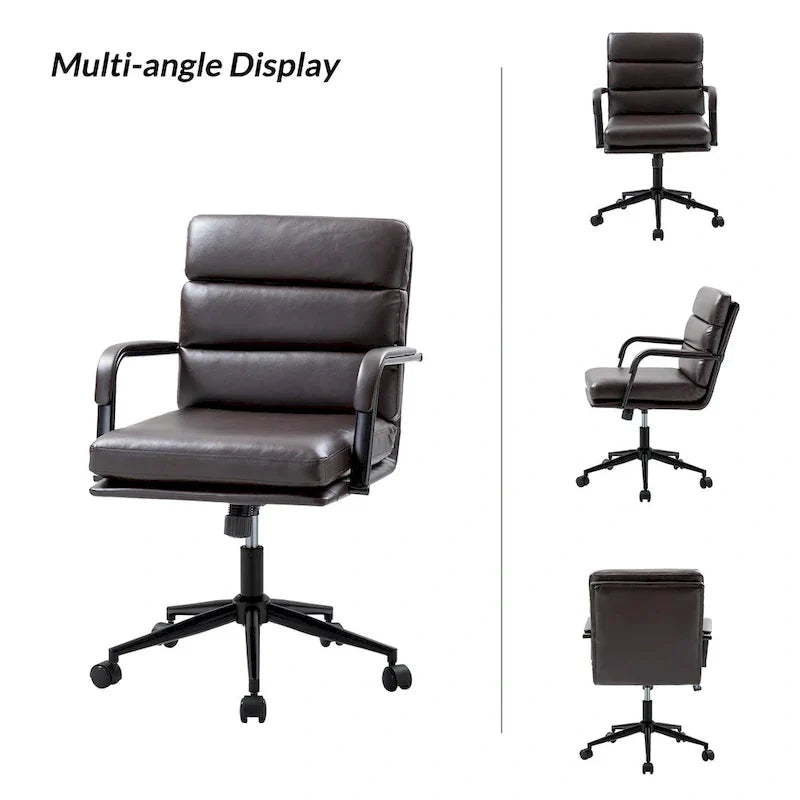 Joseph Contemporary Faux Leather Task Chair with Tilt Lock and Center Tilt by HULALA HOME