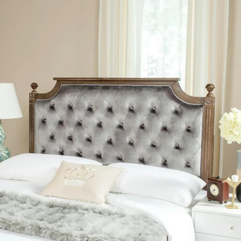 SAFAVIEH Desiderata Rustic Wood Upholstered Headboard