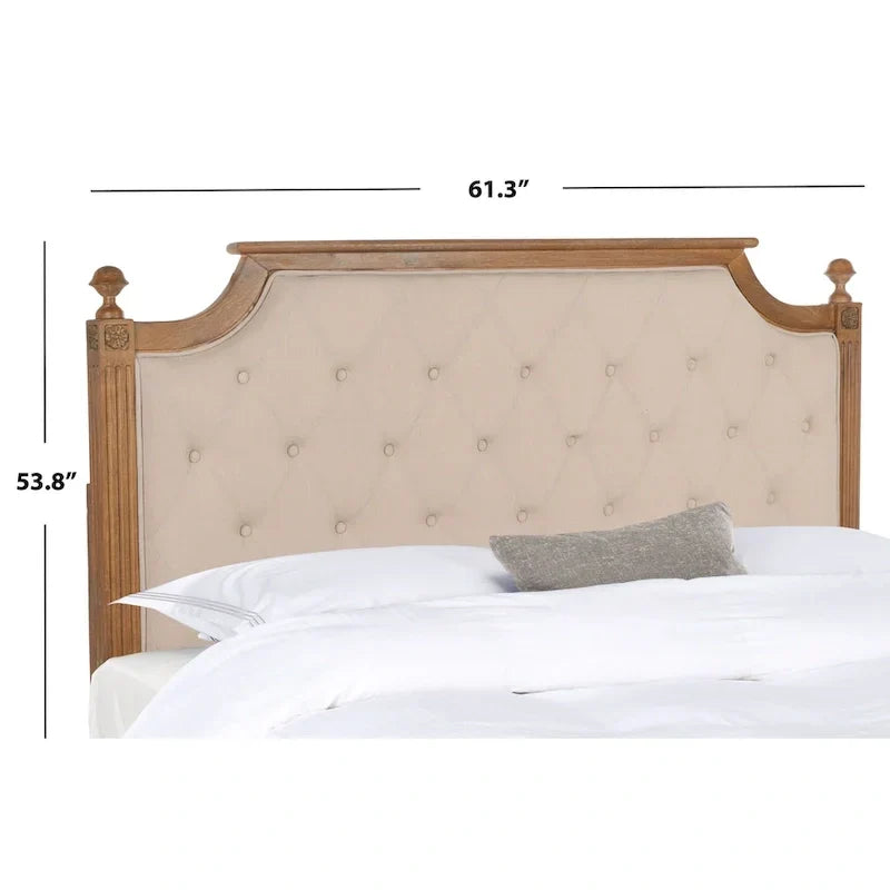 SAFAVIEH Desiderata Rustic Wood Upholstered Headboard