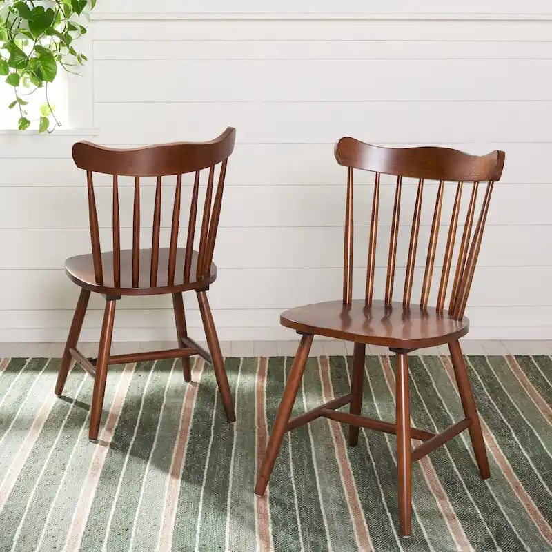 Set of 2 SAFAVIEH Margretta Spindleback Windsor Dining Chairs - Dimensions: 17" W x 19" L x 34" H