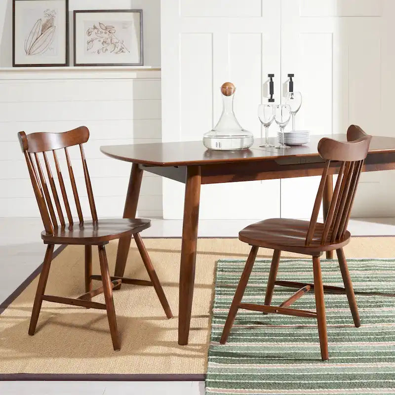 Set of 2 SAFAVIEH Margretta Spindleback Windsor Dining Chairs - Dimensions: 17" W x 19" L x 34" H