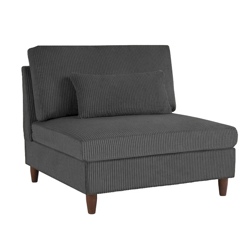 5-Piece Corduroy Modular Sectional Sofa with Ottoman