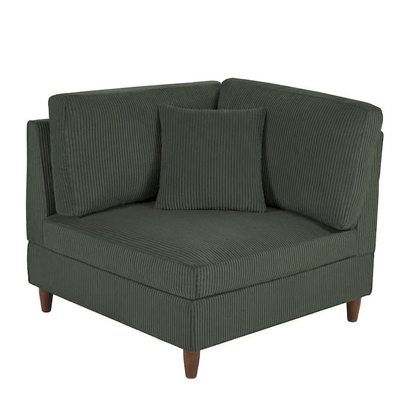 5-Piece Corduroy Modular Sectional Sofa with Ottoman