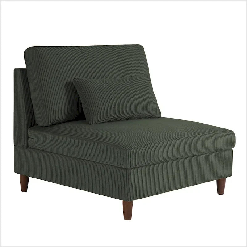 5-Piece Corduroy Modular Sectional Sofa with Ottoman