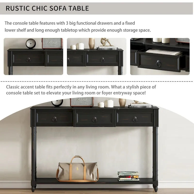 Entryway Console Table with Drawers - Stylish Sofa Table