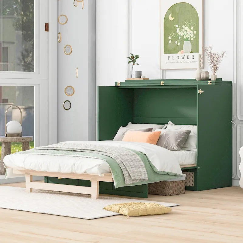 Nestfair Full - Size Murphy Bed with Spacious Drawers