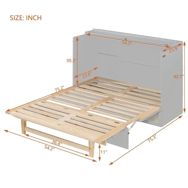 Nestfair Full - Size Murphy Bed with Spacious Drawers