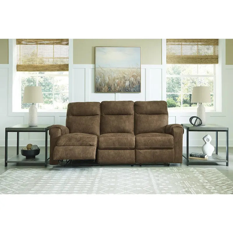 Signature Design by Ashley Edenwold Brown Reclining Sofa - Dimensions: 86" W x 40" D x 40" H