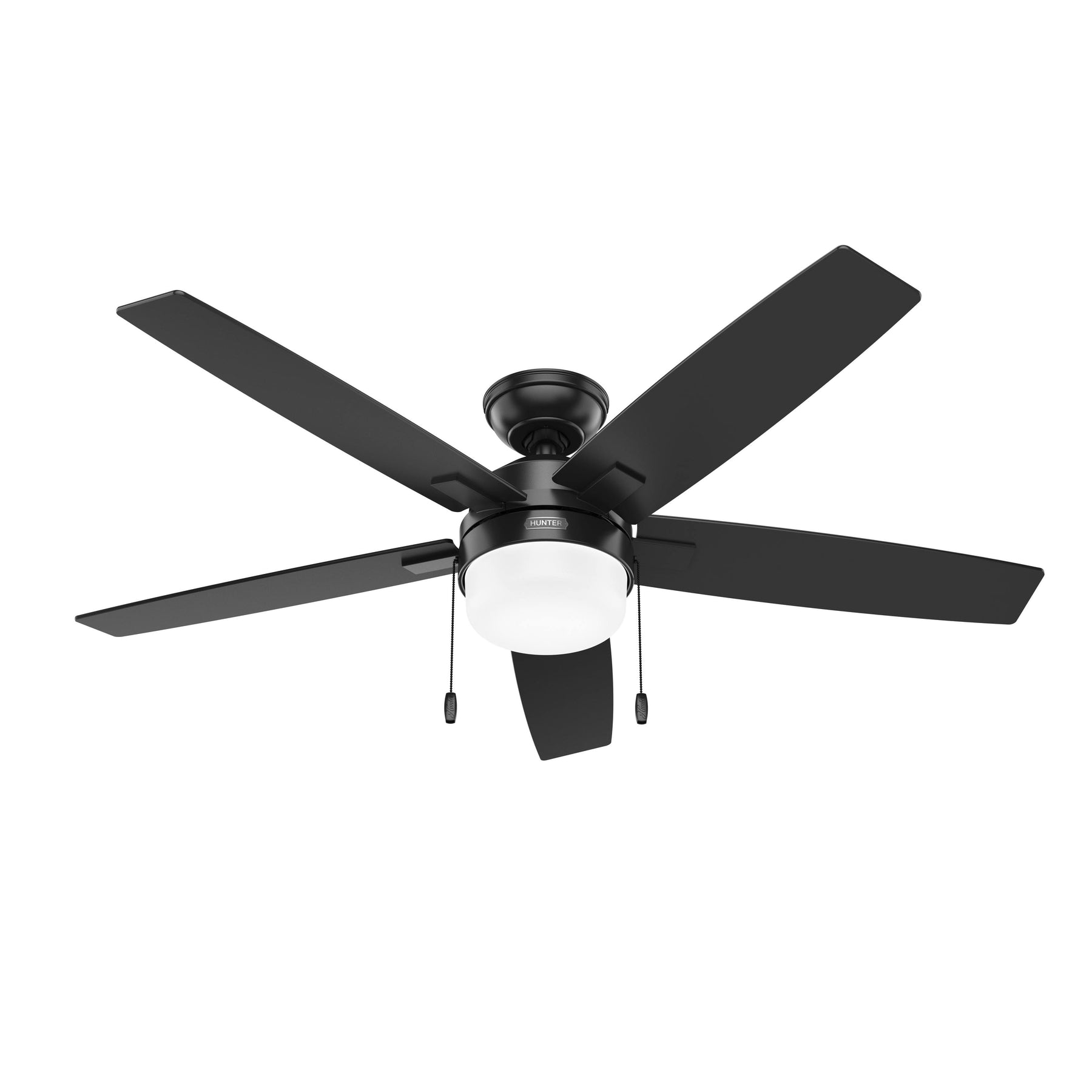 Hunter 52485 52 in. Anisten Matte Black Ceiling Fan with LED Light Kit & Pull Chain