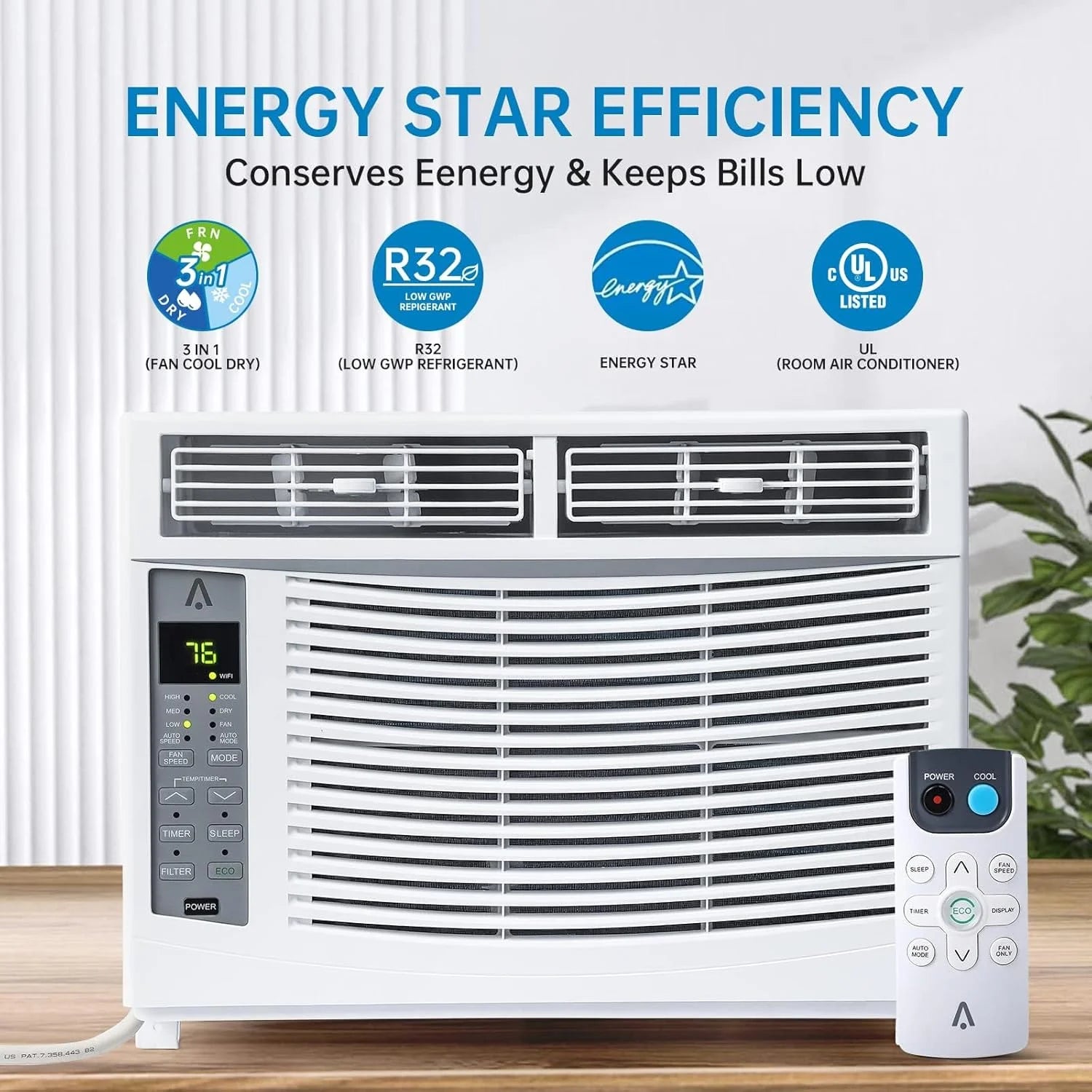 GAOMON Smart 6000 BTU Window Air Conditioner - WiFi - Enabled AC with Remote & App Control, Timer, Sleep Mode, Easy Install Kit, Cools Rooms up to 350