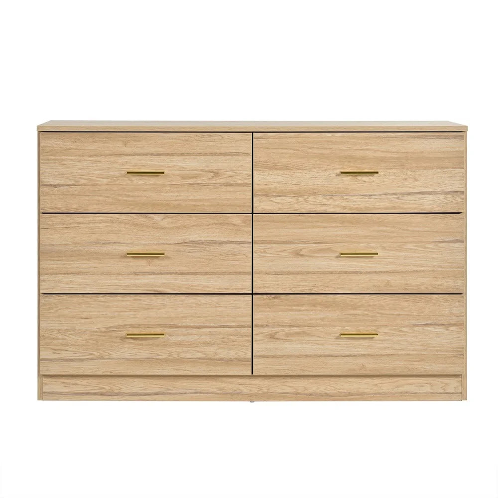 Kadyn Modern 6 Drawer Dresser Wood Cabinet, Dresser for Bedroom, Kitchen Storage Cabinet with Drawers, Chest of Drawers(Black)