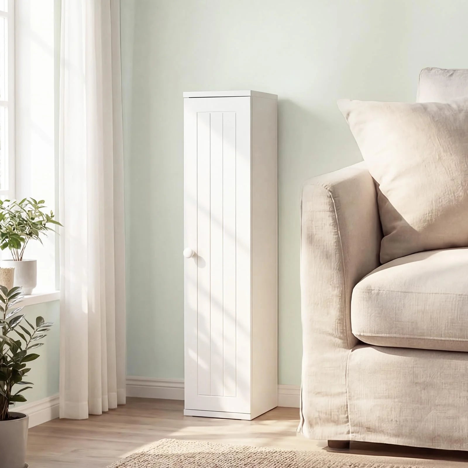 Tangkula Slim Bathroom Storage Cabinet with Door