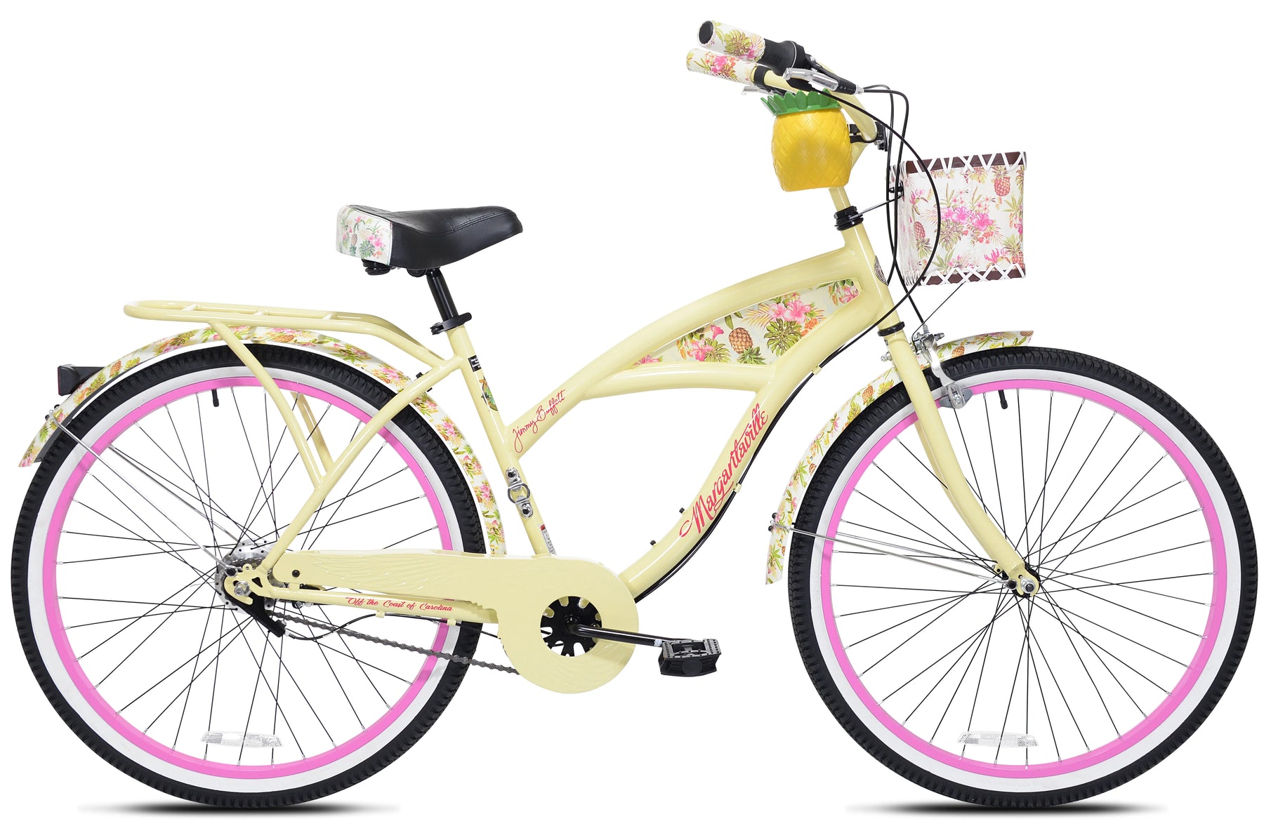 26" Margaritaville Women'S 3-Speed Cruiser Bike, Yellow