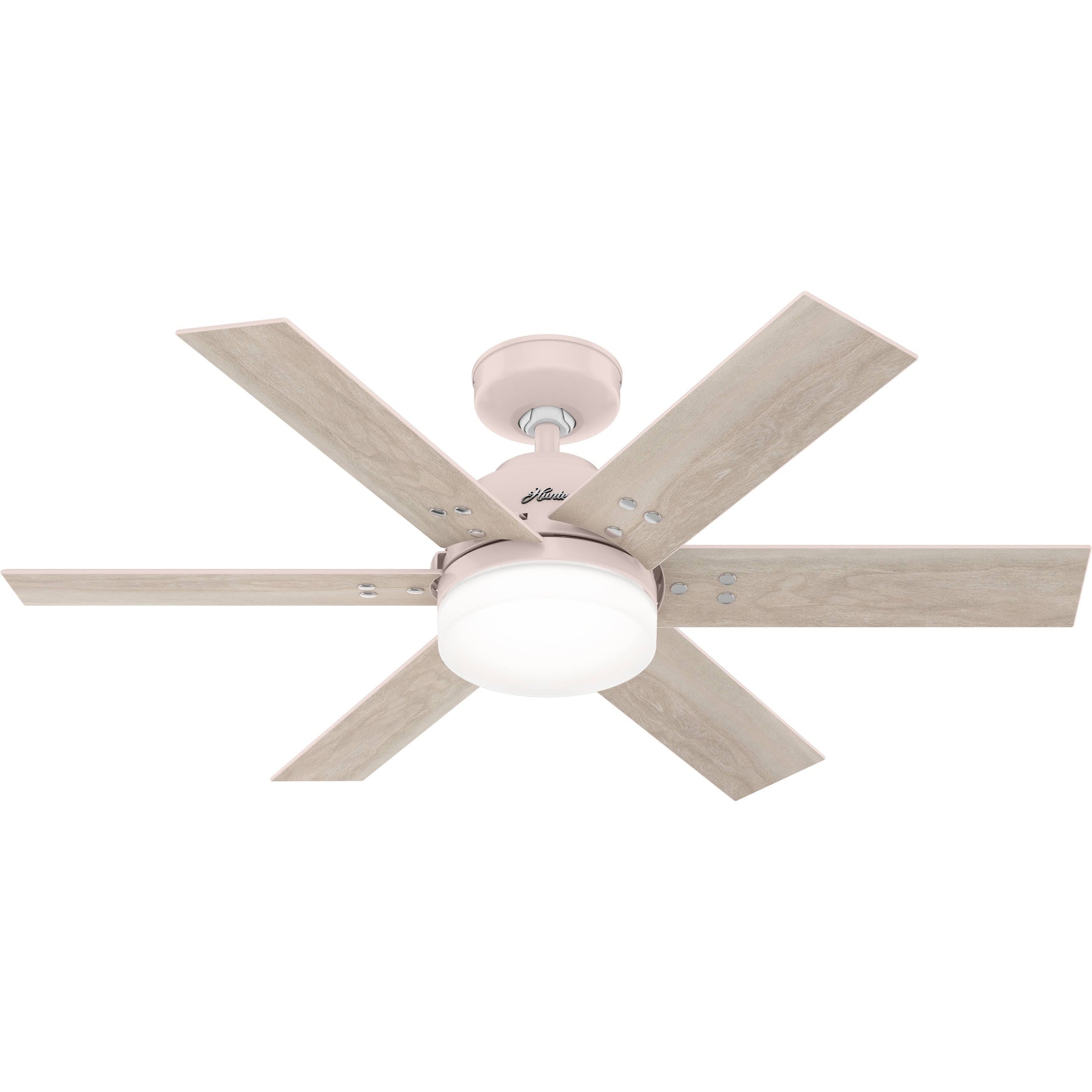 Hunter 44 in. Pacer Blush Pink Ceiling Fan with LED Light Kit & Handheld Remote