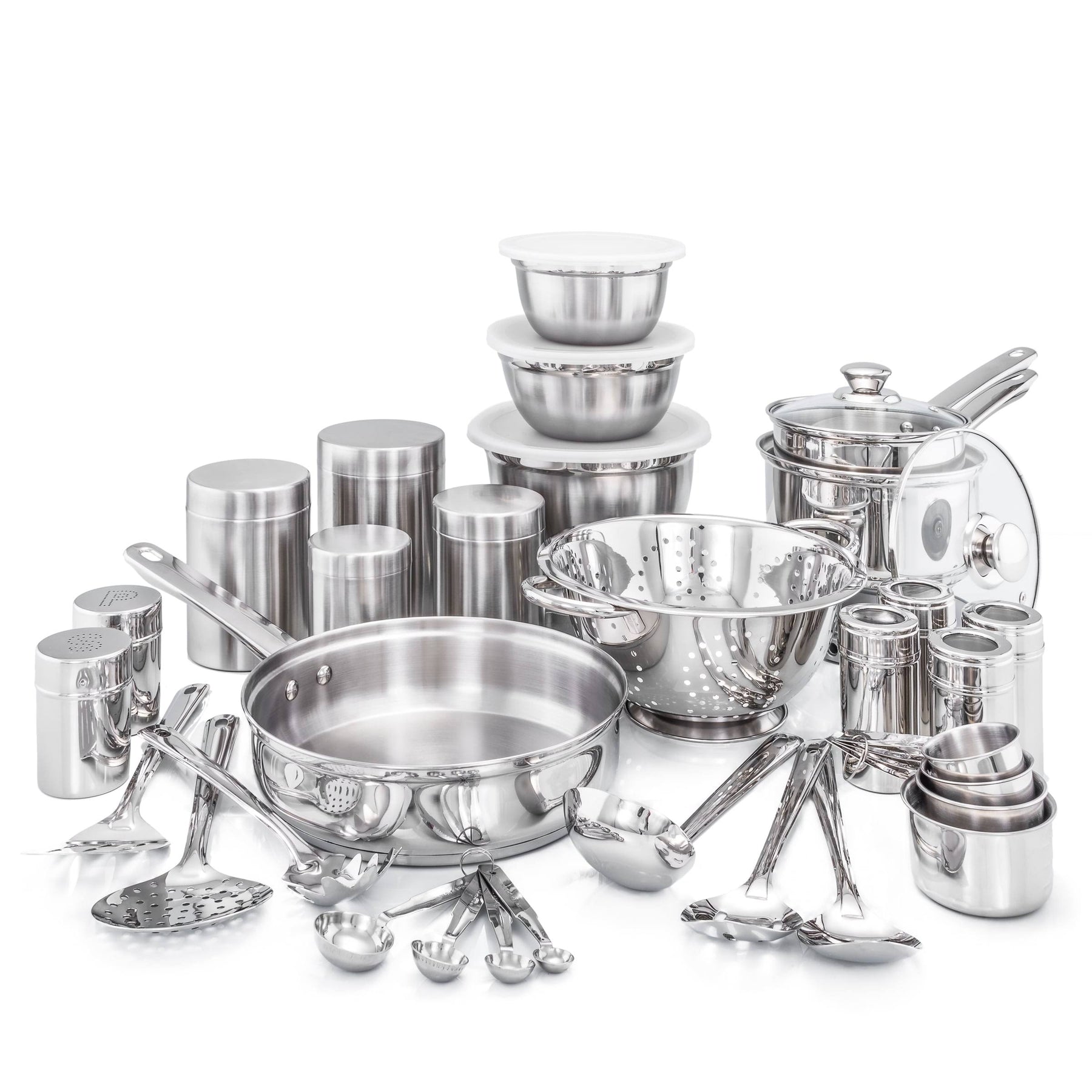 Old Dutch International 36-Piece Kitchen in a Box Cookware Set, Silver