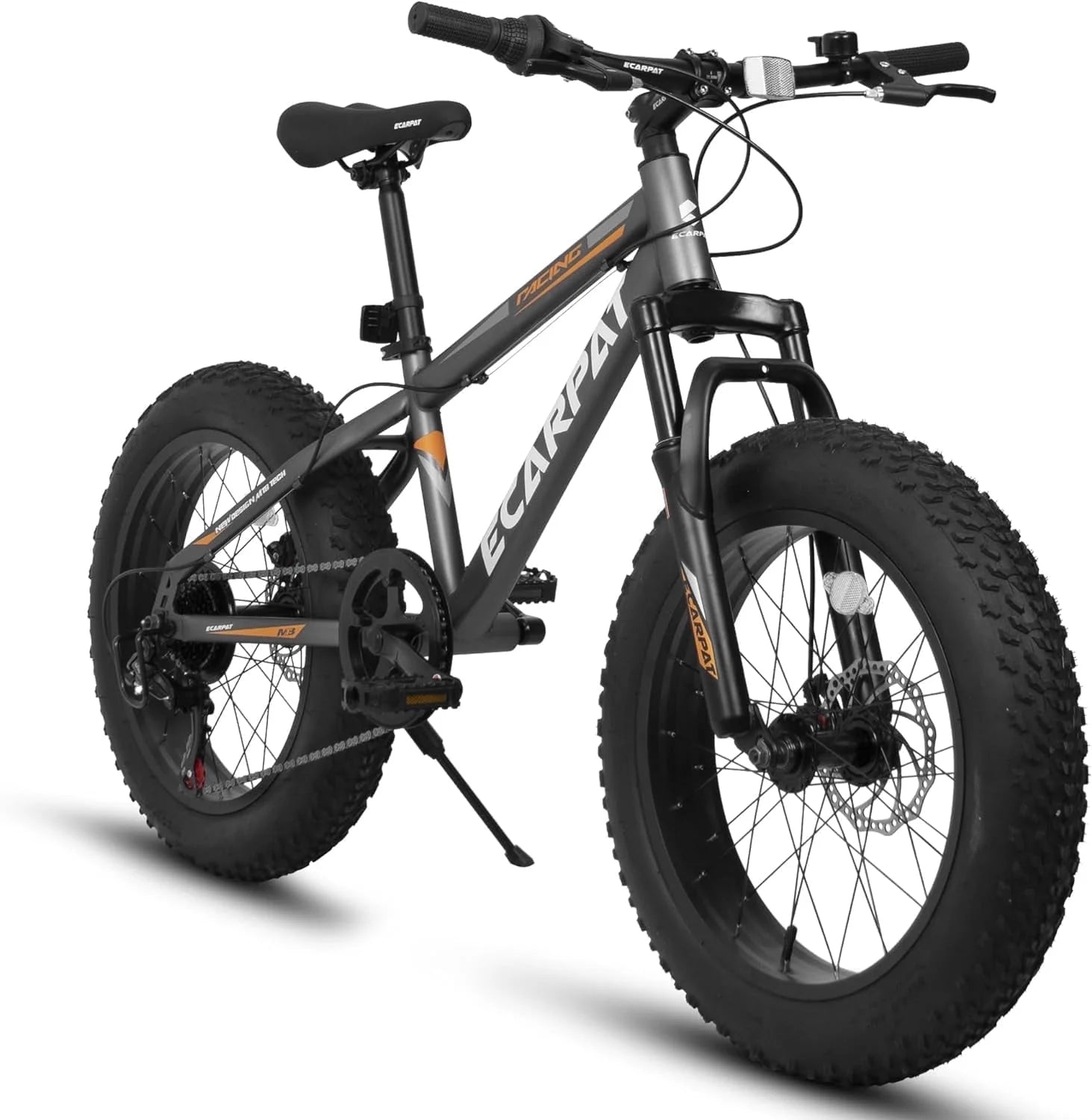 20 in Mountain Bike for 7 - 15 Years Old, 7 Speed Kids Bike with High Carbon Steel Frame, Fat Tire and Dual Disc Brake, Front Suspension Mountain