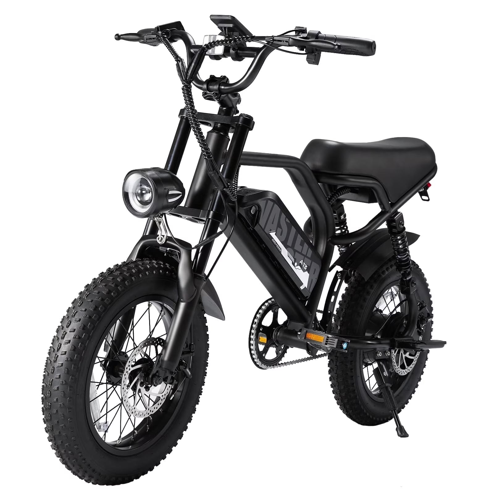 AVDL Electric Bike, 16" Fat Tire Ebike, 500W Motor, 48V 12ah Removable Battery, 4x Suspension, 38 Miles Pure Electric, 55 Miles Pedal
