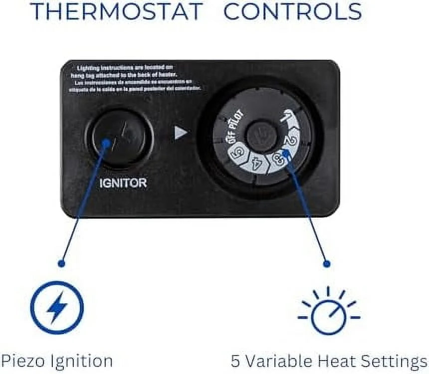 ML100TBAHR Ventless Propane Gas Blue Flame Space Heater with Thermostat Control