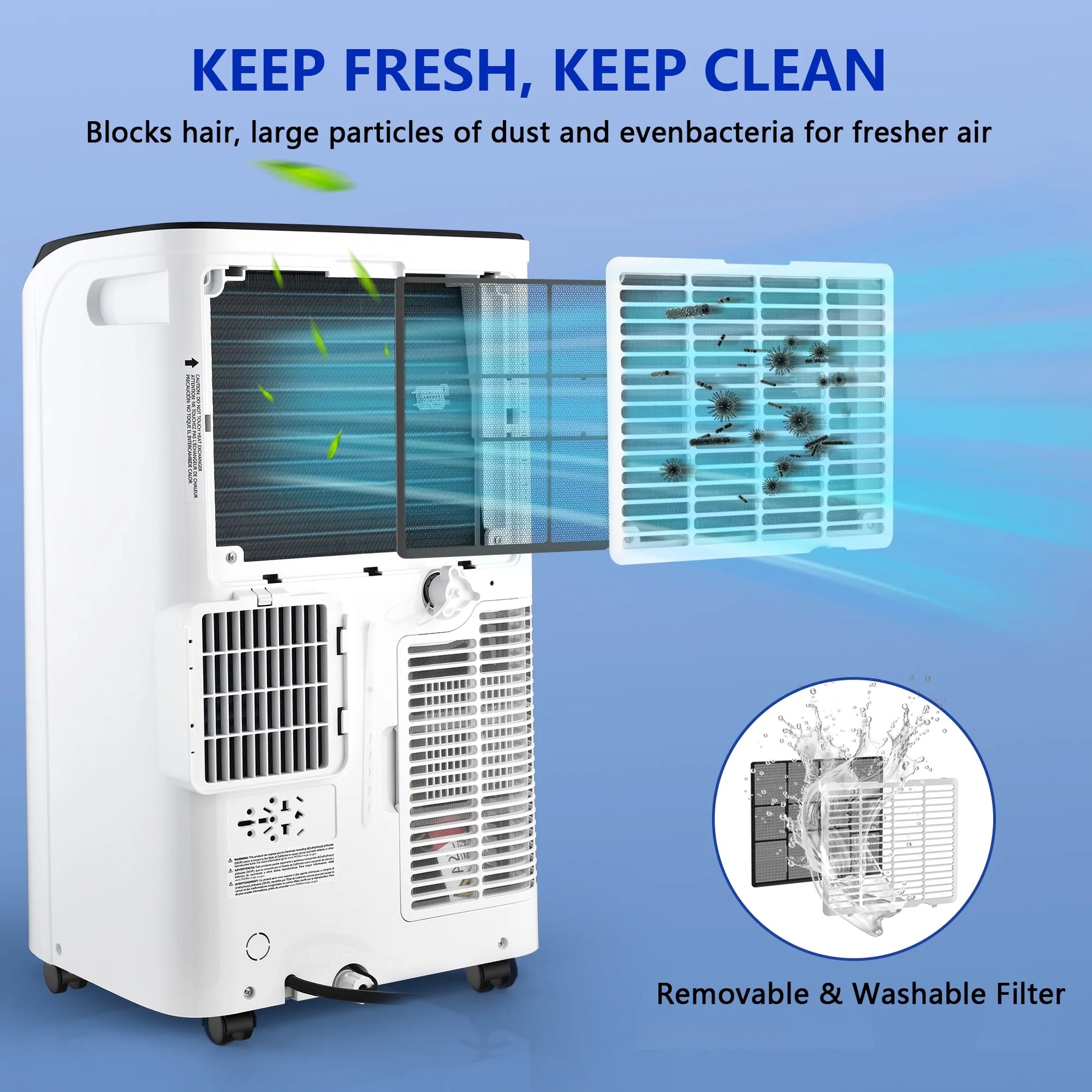 Fosawd 12000 BTU Portable Air Conditioner Cools up to 500 Sq. Ft, 3 - in - 1 AC, Dehumidifier, Fan