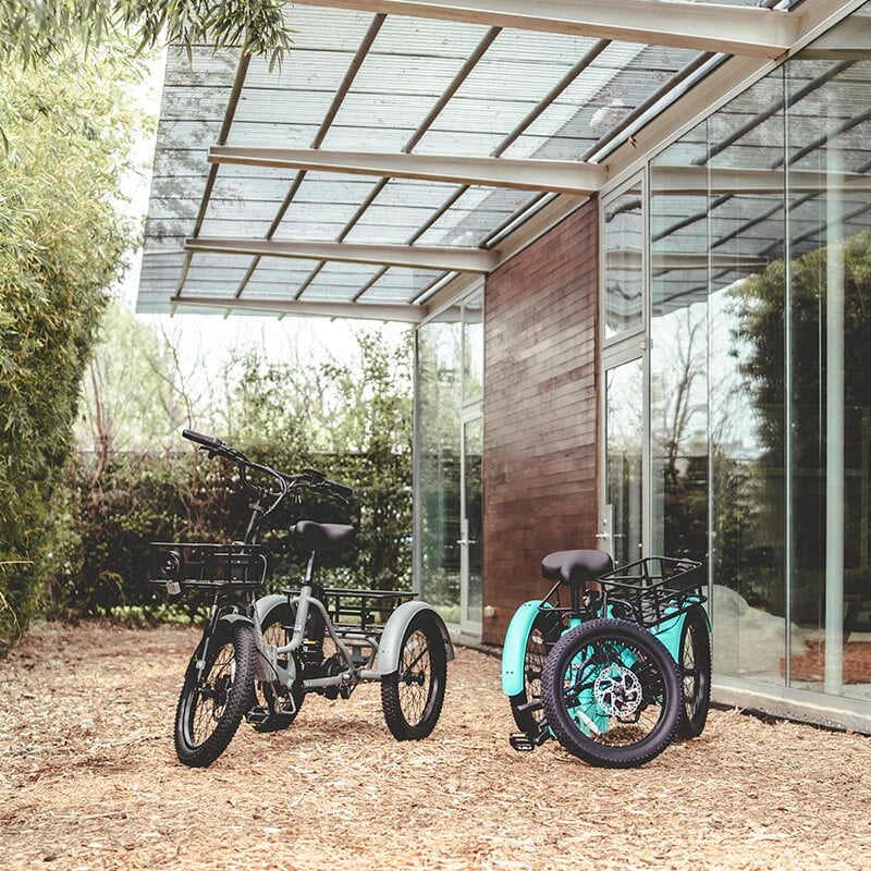 ABORON 3.0 Fat Tire Electric Trike for Senior Foldable E - Bike, 500W Motorized Tricycle Adult 20" Folding 3 Wheel Electric Commute Bike Trike W/48V
