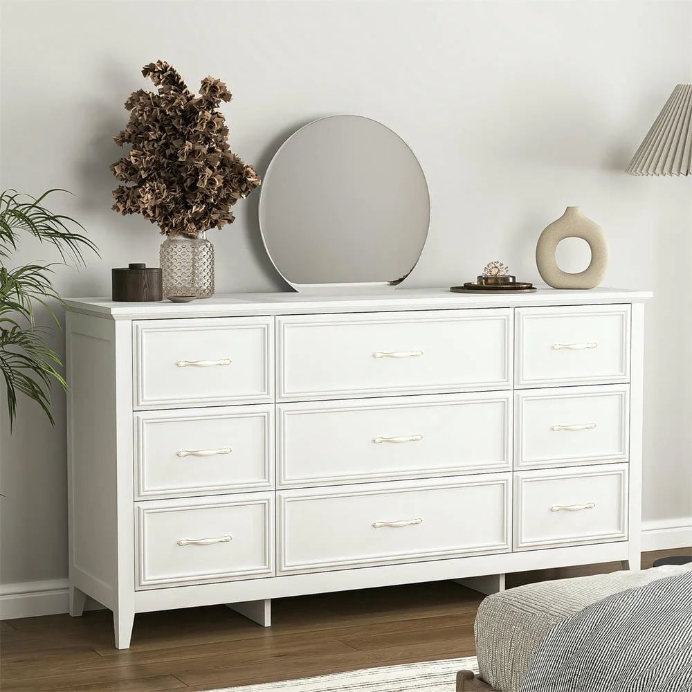 Kadyn Modern 6 Drawer Dresser Wood Cabinet, Dresser for Bedroom, Kitchen Storage Cabinet with Drawers, Chest of Drawers(Black)