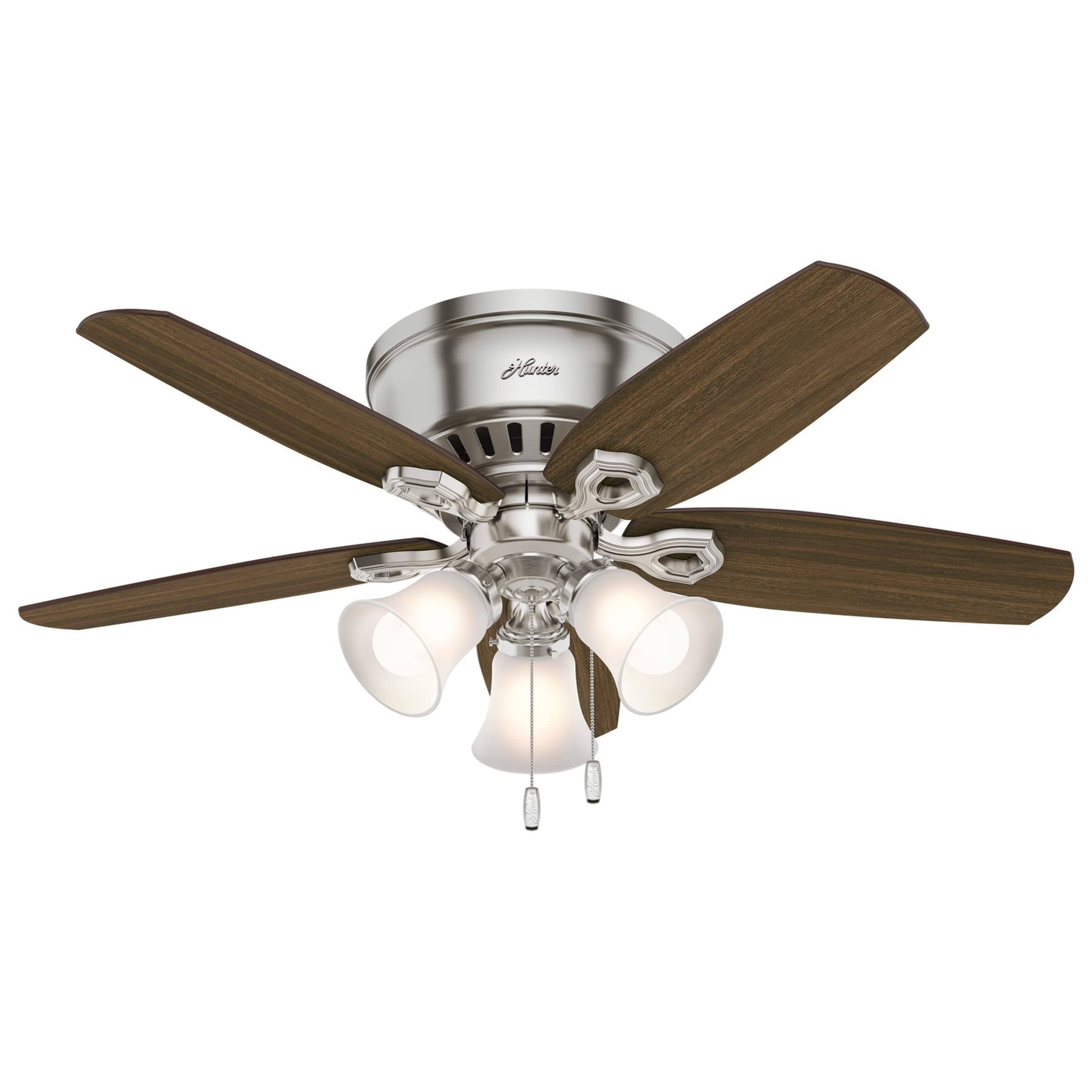 Hunter Builder Low Profile 42" Ceiling Fan with Light - Brushed Nickel