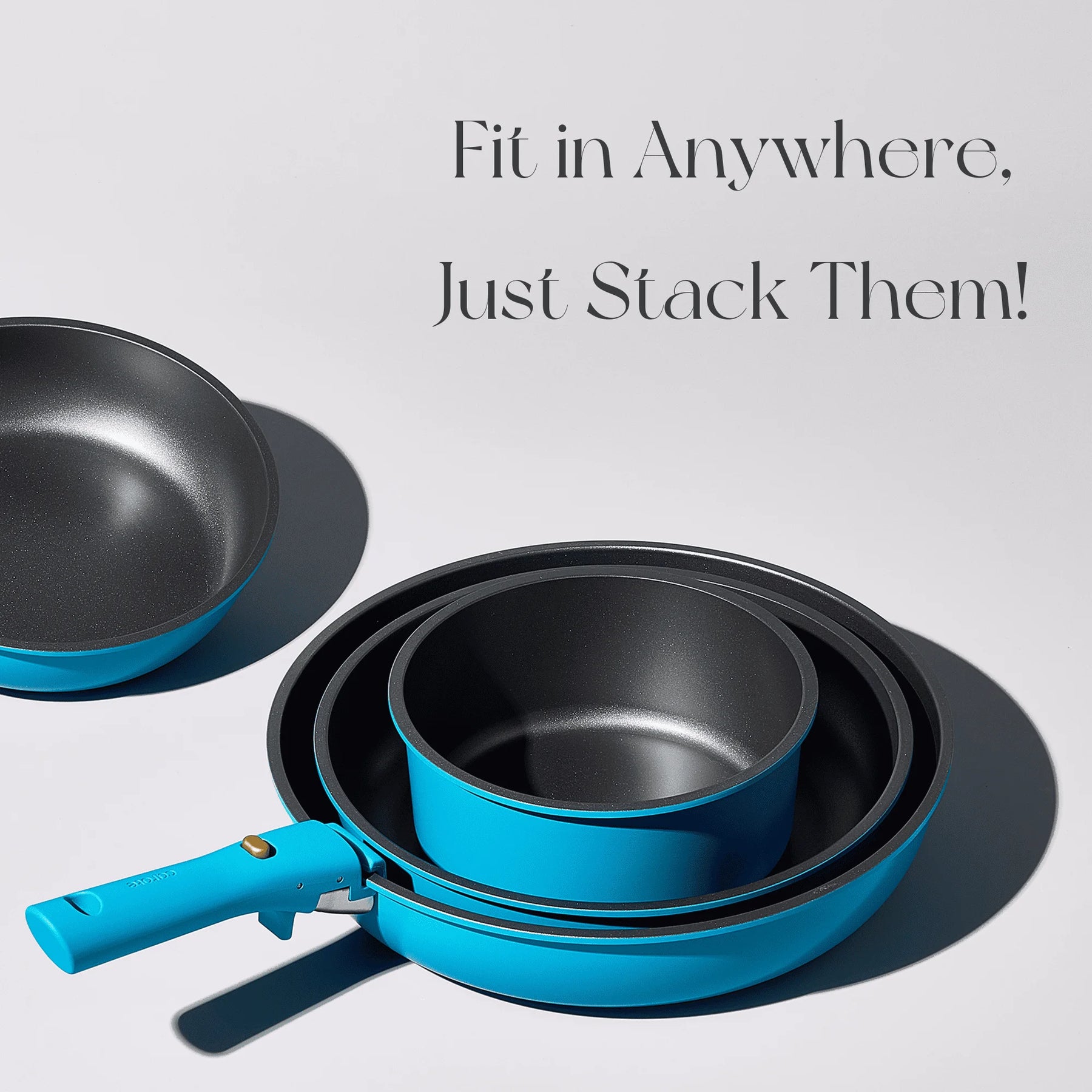 Carote 20 Pcs Nonstick Cookware Sets, Pots and Pans Set with Detachable Handles, Oven Safe, Induction Cookware, Stackable Kitchen Cooking Set, Ultra