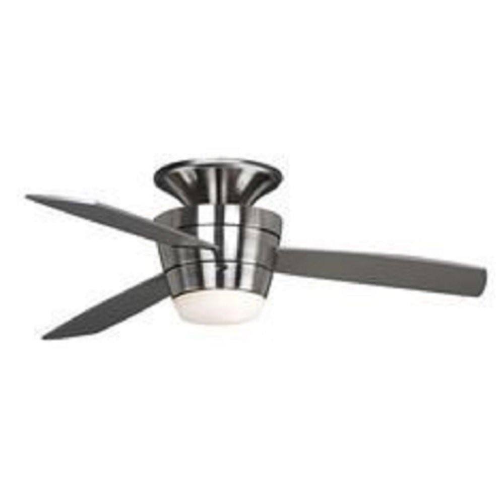 Harbor Breeze Mazon 44 - in Brushed Nickel Flush Mount Indoor Ceiling Fan with Light Kit and Remote (3 - Blade)