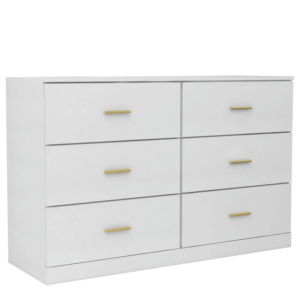 Kadyn Modern 6 Drawer Dresser Wood Cabinet, Dresser for Bedroom, Kitchen Storage Cabinet with Drawers, Chest of Drawers(Black)