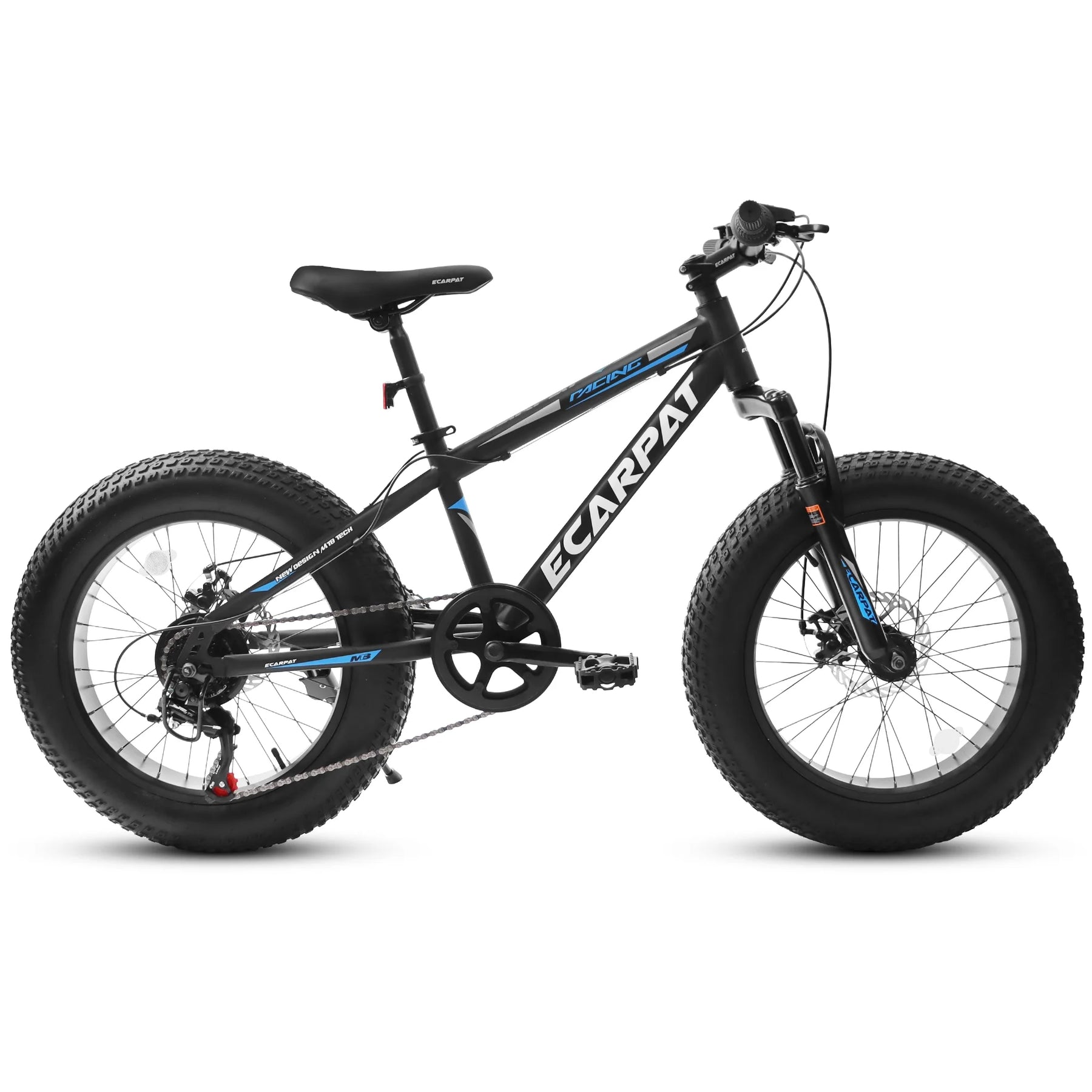 20 in Mountain Bike for 7 - 15 Years Old, 7 Speed Kids Bike with High Carbon Steel Frame, Fat Tire and Dual Disc Brake, Front Suspension Mountain