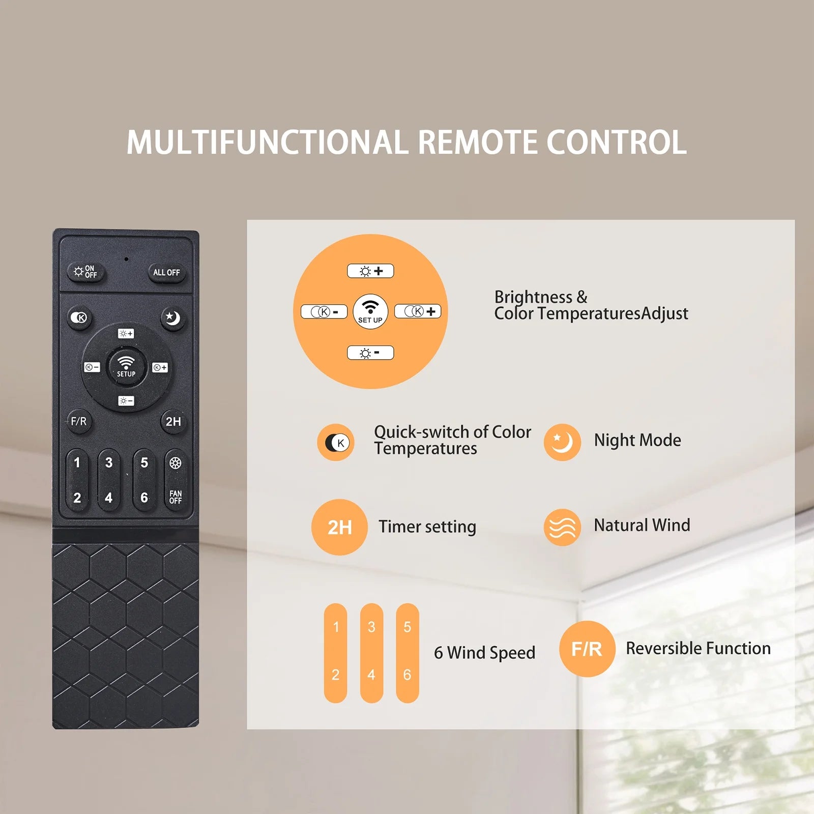 Garwarm Dimmable Ceiling Fan with Light and Remote Control, 27" Small Flush Mounted Ceiling Fan