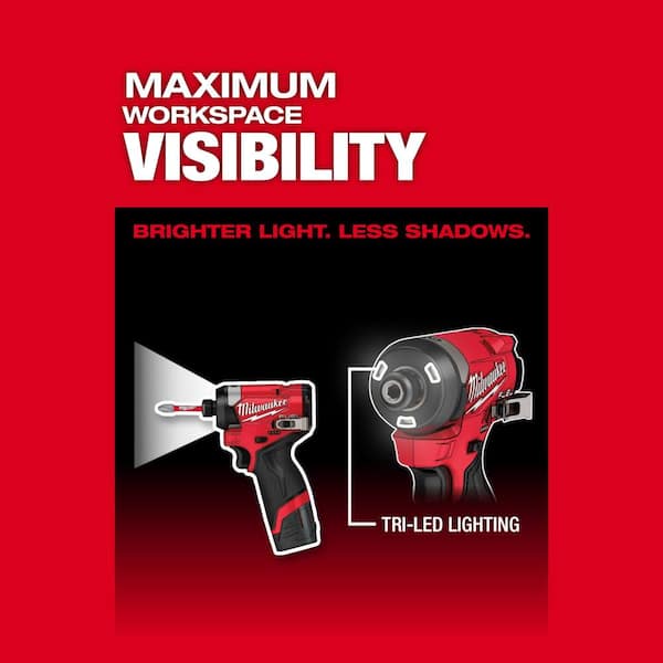 M12 FUEL 12V Lithium - Ion Cordless 3/8 In. Ratchet and 1/4 In. Impact Driver Kit (2 - Tool) W/Batteries, Charger & Bag