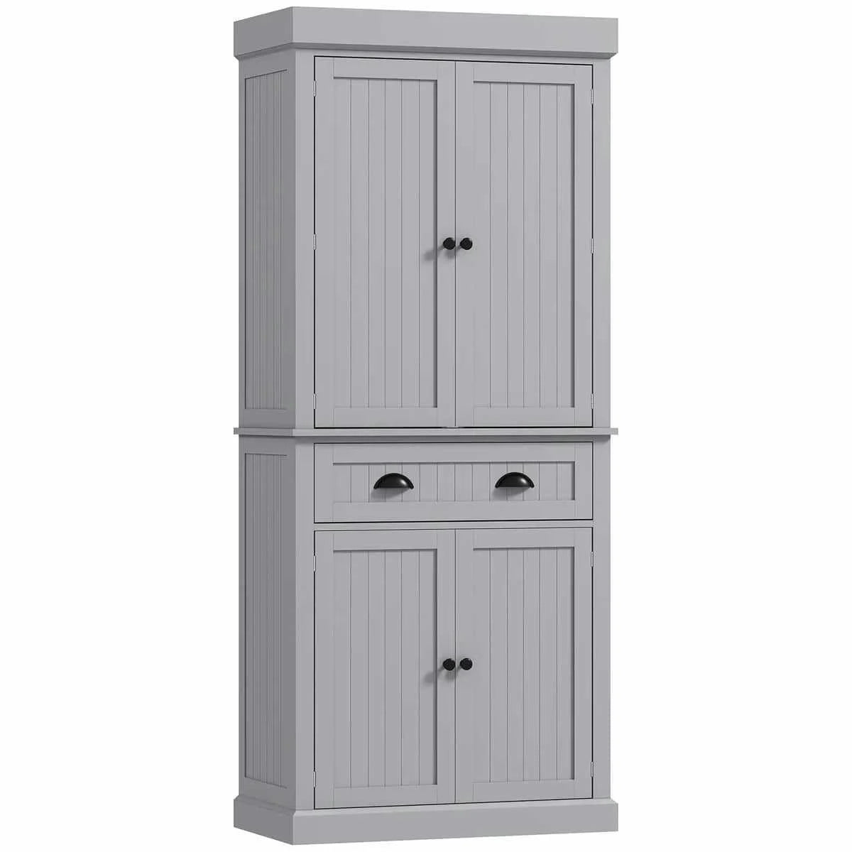 Spaco 17-Tier Kitchen Small Pantry Cabinet with 2 Doors and 6 Adjustable Shelves, Cabinet Pantry, Freestanding 5-Tier Shelving Pantries