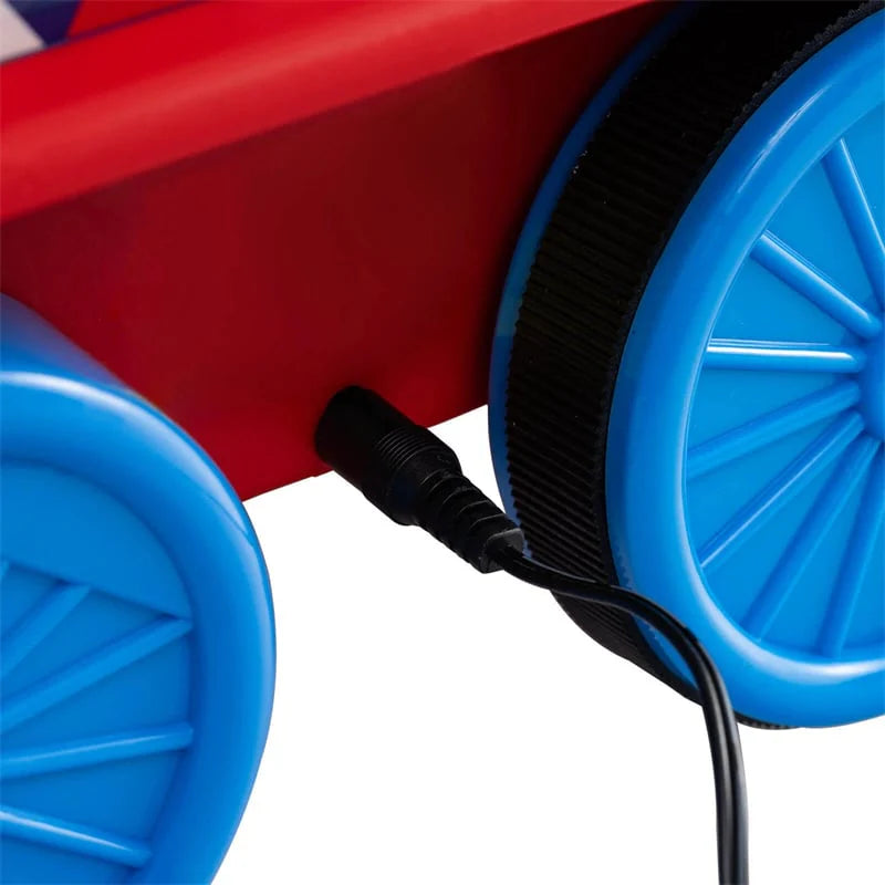 6V 2 - Seater Ride On Train with Detachable Carriage, Under - Seat Storage, Whistle & Flashing LED Lights, Trackless Electric Ride On Toy for Kids