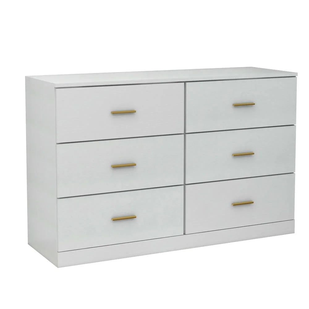 Kadyn Modern 6 Drawer Dresser Wood Cabinet, Dresser for Bedroom, Kitchen Storage Cabinet with Drawers, Chest of Drawers(Black)